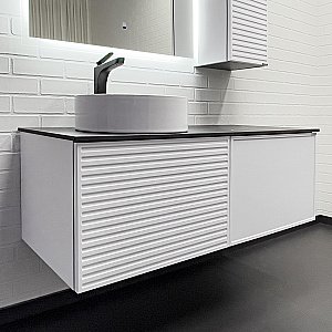 Тумба с раковиной Comforty Геленджик 120 белая матовая/раковина белая для ванной в интернет-магазине Sanbest