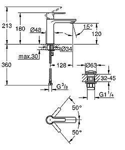 Смеситель для раковины Grohe Lineare New 23106001 купить в интернет-магазине сантехники Sanbest
