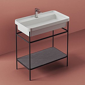 Консоль с раковиной Artceram FUORI SCALA ACA056/TFL03401/TFA 60.5 черная для ванной в интернет-магазине сантехники Sanbest