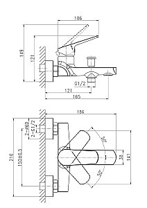 Смеситель для ванны Cersanit FLAVIS с душевым гарнитуром CARI 64509 купить в интернет-магазине сантехники Sanbest