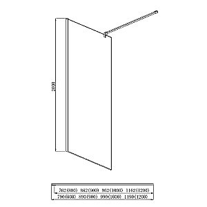 Душевое ограждение Aquatek 100х200 AQ WIW 10020BL стекло прозрачное/профиль черный купить в интернет-магазине Sanbest