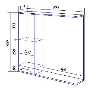 Зеркало со шкафом Loranto Florena 60 светлый бетон купить в интернет-магазине сантехники Sanbest
