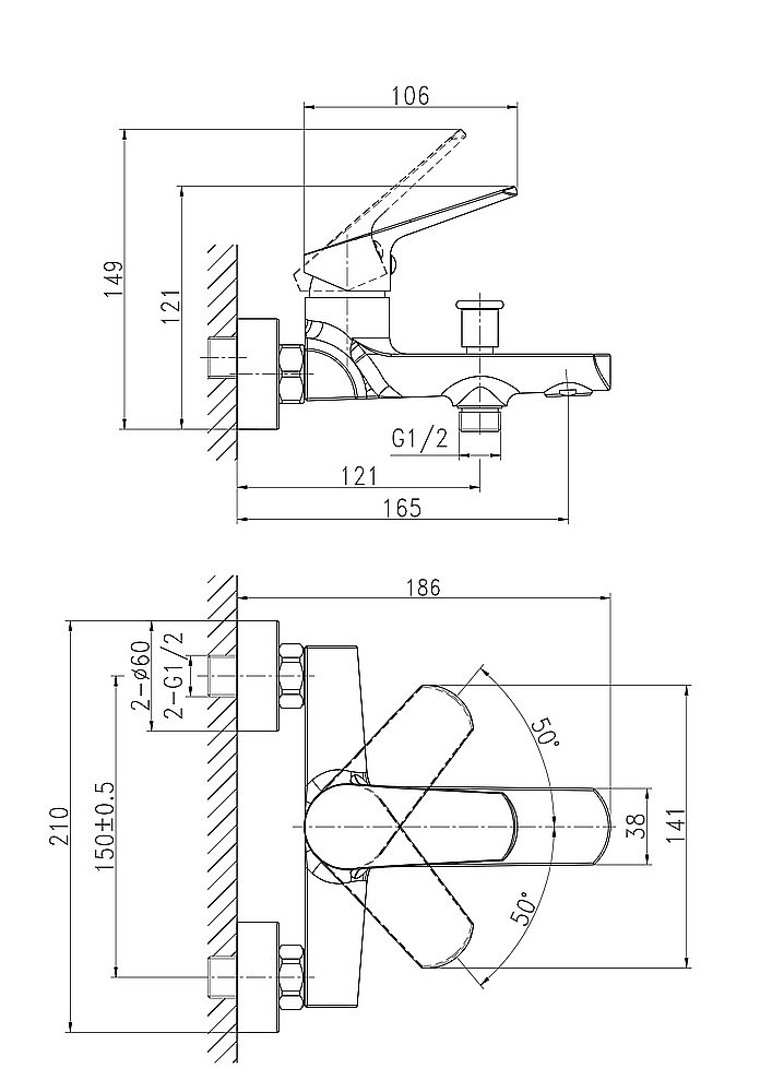 Смеситель для ванны Cersanit FLAVIS с душевым гарнитуром CARI 64509 купить в интернет-магазине сантехники Sanbest