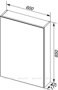 Зеркальный шкаф Aquanet Алвита New 277540 60 Серый в ванную от интернет-магазине сантехники Sanbest