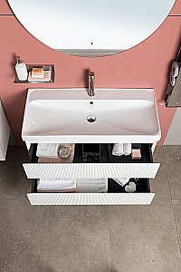 Тумба с раковиной Aquanet Альтера 337154 60 белый матовый для ванной в интернет-магазине Sanbest