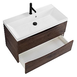 Тумба с раковиной Belbagno MARINO 80 2C-SO/BB800/450-LV-MR-AST Rovere Moro для ванной в интернет-магазине Sanbest