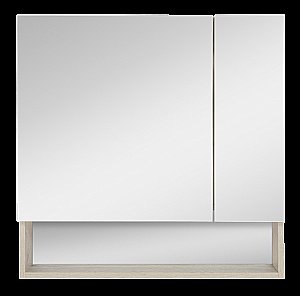 Зеркальный шкаф Misty Дунай 75 светлое дерево купить в интернет-магазине сантехники Sanbest