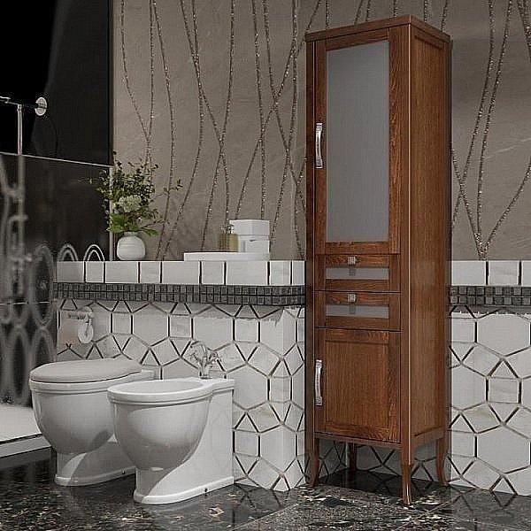 Пенал Опадирис Мираж 45 светлый орех для ванной в интернет-магазине сантехники Sanbest