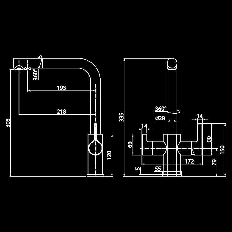 Смеситель для кухни Elghansa Kitchen Pure Water 56A5511 хром купить в интернет-магазине сантехники Sanbest
