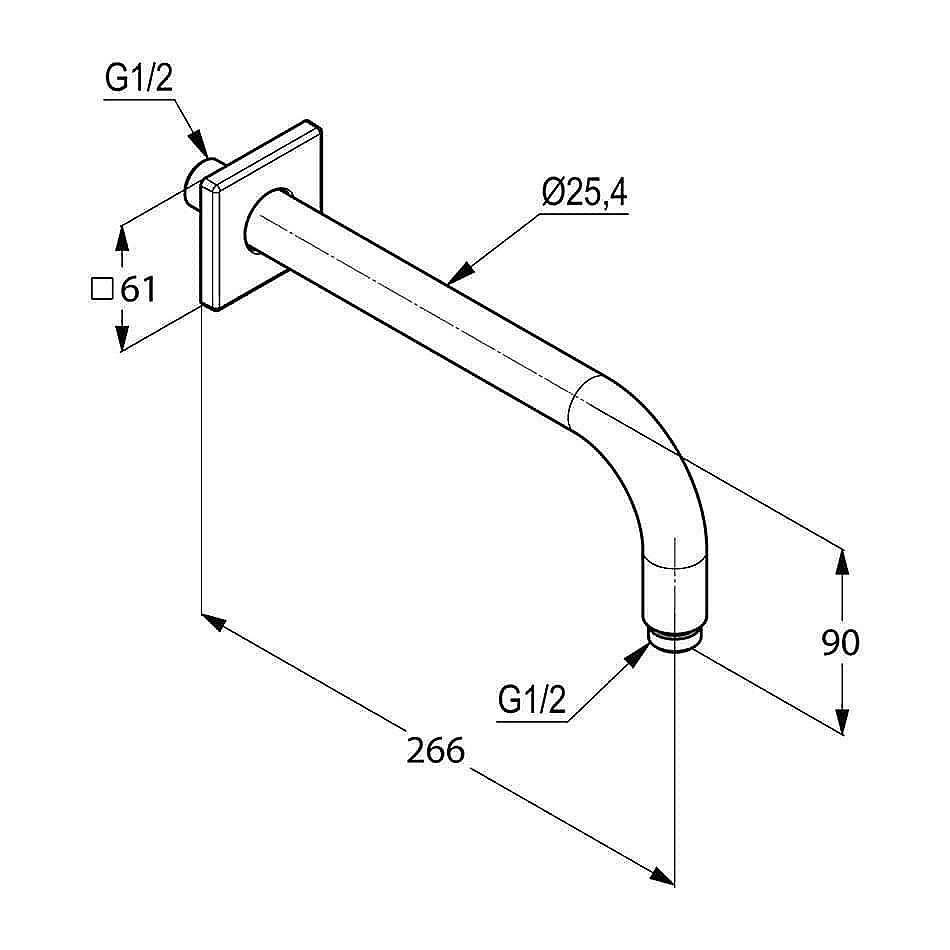Держатель верхнего душа Kludi A-QA 665330500 купить в интернет-магазине сантехники Sanbest