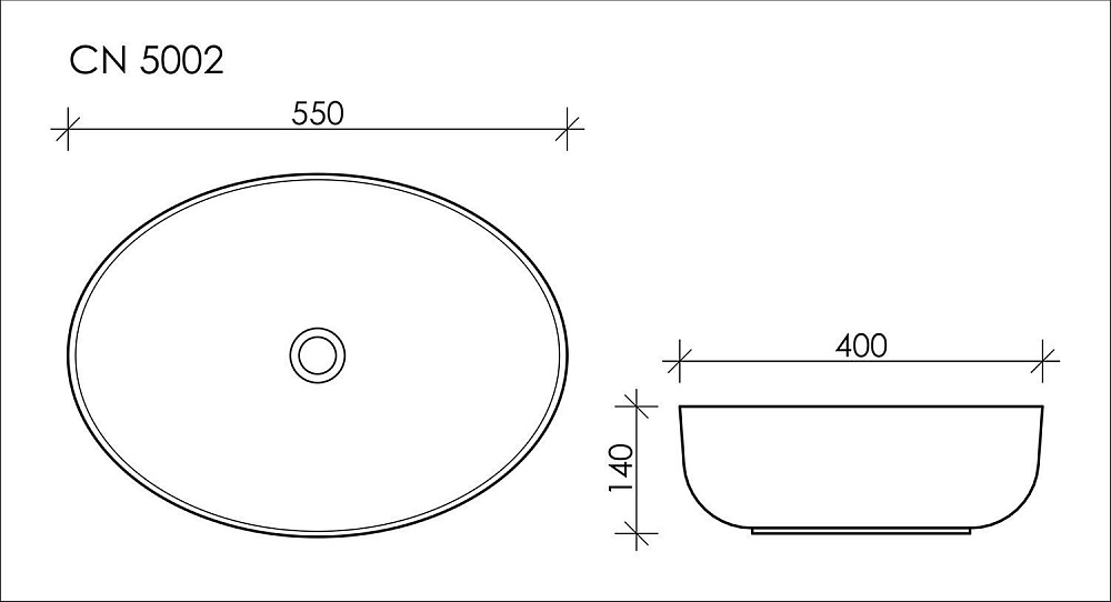 Раковина накладная Ceramica Nova Element CN5002 55 купить в интернет-магазине Sanbest