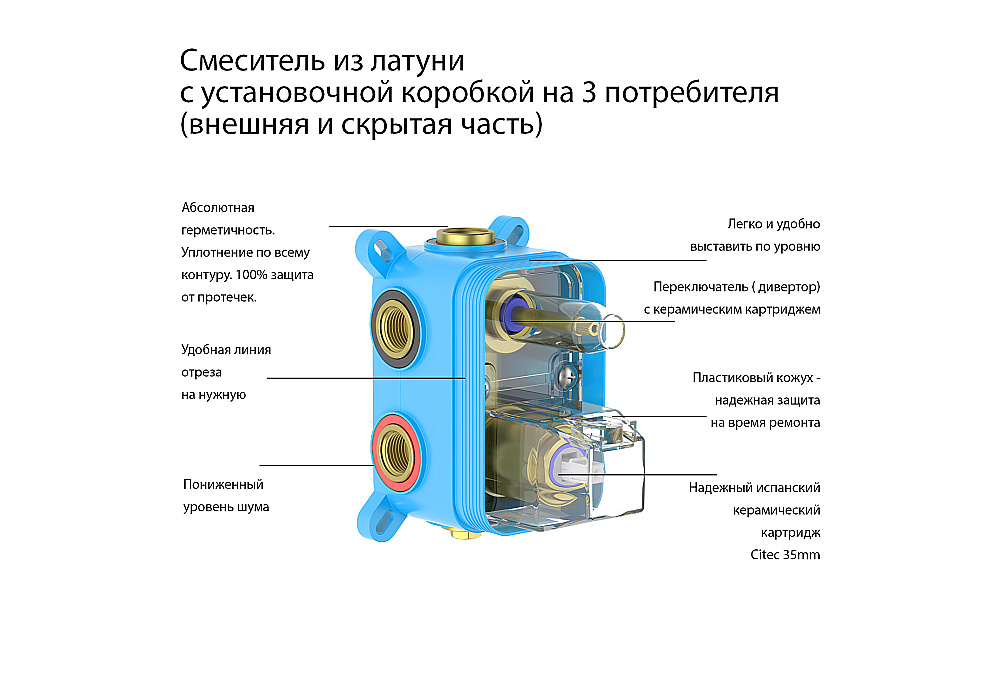 Смеситель для душа Aquatek Европа AQ1347CR хром купить в интернет-магазине сантехники Sanbest