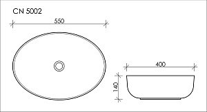 Раковина накладная Ceramica Nova Element CN5002 55 купить в интернет-магазине Sanbest