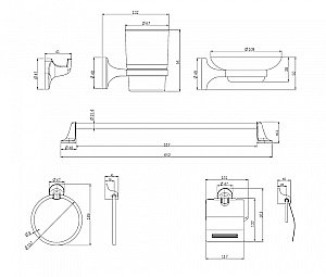 Набор аксессуаров Orange Y01-888cr хром купить в интернет-магазине сантехники Sanbest