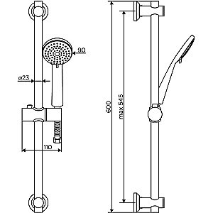 Душевой гарнитур Dorff Logic NEW D0103000SS сталь купить в интернет-магазине сантехники Sanbest