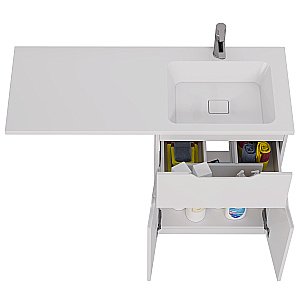 Тумба с  раковиной напольная Dreja VEGA 60/120 белый глянец для ванной в интернет-магазине Sanbest