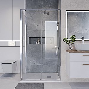 Душевой уголок Niagara Nova NG-64-12A/NG-A80-34 120х80 стекло прозрачное/профиль хром купить в интернет-магазине Sanbest