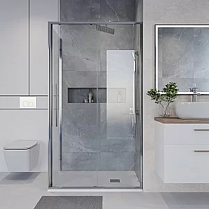 Душевой уголок Niagara Nova NG-64-12A/NG-A80-34 120х80 стекло прозрачное/профиль хром купить в интернет-магазине Sanbest