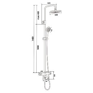 Душевая система с термостатом Olive's TERMO 34511TM хром купить в интернет-магазине сантехники Sanbest