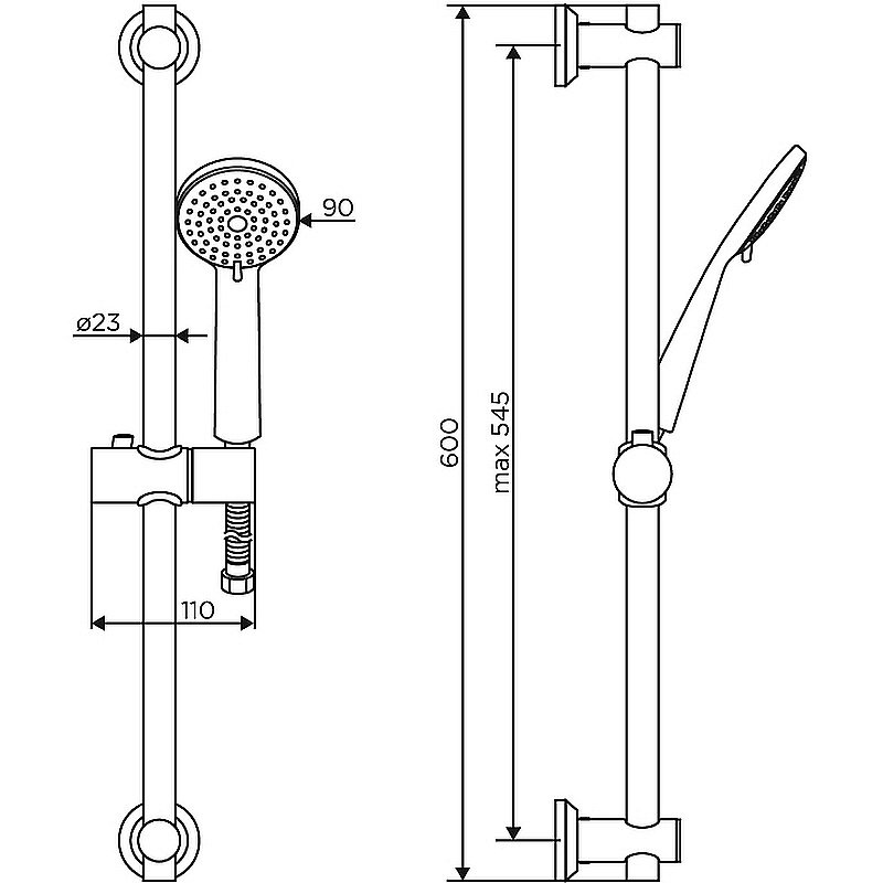Душевой гарнитур Dorff Logic NEW D0103000SS сталь купить в интернет-магазине сантехники Sanbest