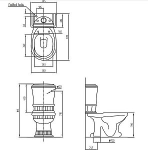 Унитаз Migliore Gianeta 31170 белый/декор золото купить в интернет-магазине Sanbest