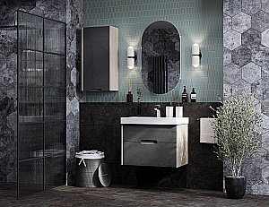 Тумба с раковиной Акватон Оливия 70 грей/дуб ойстер для ванной в интернет-магазине Sanbest