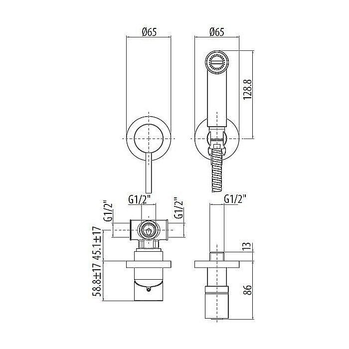 Гигиенический душ Gattoni 9116/91BO белый матовый купить в интернет-магазине сантехники Sanbest