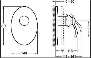 Встраиваемый смеситель для душа Jacob Delafon MODULO E98710-CP купить в интернет-магазине сантехники Sanbest