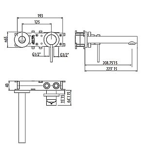 Смеситель для раковины Gattoni Circle One 9035/90C0 купить в интернет-магазине сантехники Sanbest