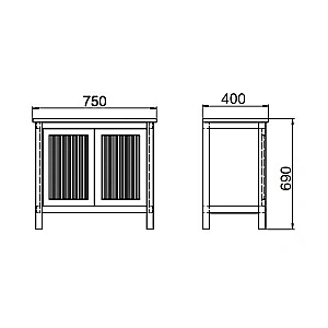 Тумба с раковиной Orange Capri OCT-75TU тик для ванной в интернет-магазине Sanbest