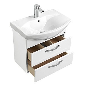 Тумба с раковиной Акватон Ария М/Смайл 65 белая глянцевая для ванной в интернет-магазине Sanbest