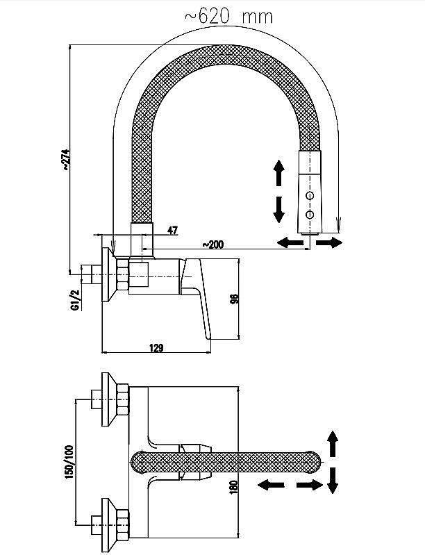 Смеситель для кухни Rav-Slezak Colorado CO202.5/12 хром/серый купить в интернет-магазине сантехники Sanbest
