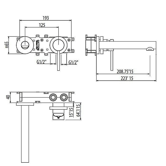 Смеситель для раковины Gattoni Circle One 9035/90C0 купить в интернет-магазине сантехники Sanbest