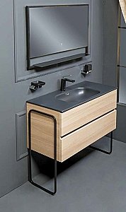 Тумба с раковиной Armadi Art Vallessi 80 дуб светлый фактурный для ванной в интернет-магазине Sanbest