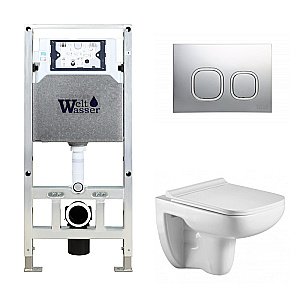 Унитаз с инсталляцией WeltWasser AMBERG 506 ST + KEHLBACH 004 GL-WT + AMBERG RD-CR купить в интернет-магазине Sanbest