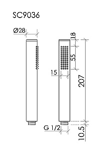 Душевая лейка Sancos Stick SC9036GG вороненая сталь купить в интернет-магазине сантехники Sanbest