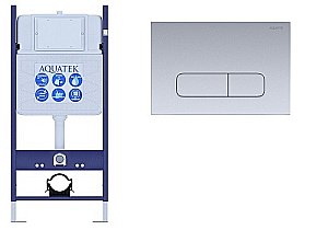Инсталляция для унитаза Aquatek ECO Standart INS-0000014 с кнопкой KDI-0000014 хром матовый купить в интернет-магазине сантехники Sanbest