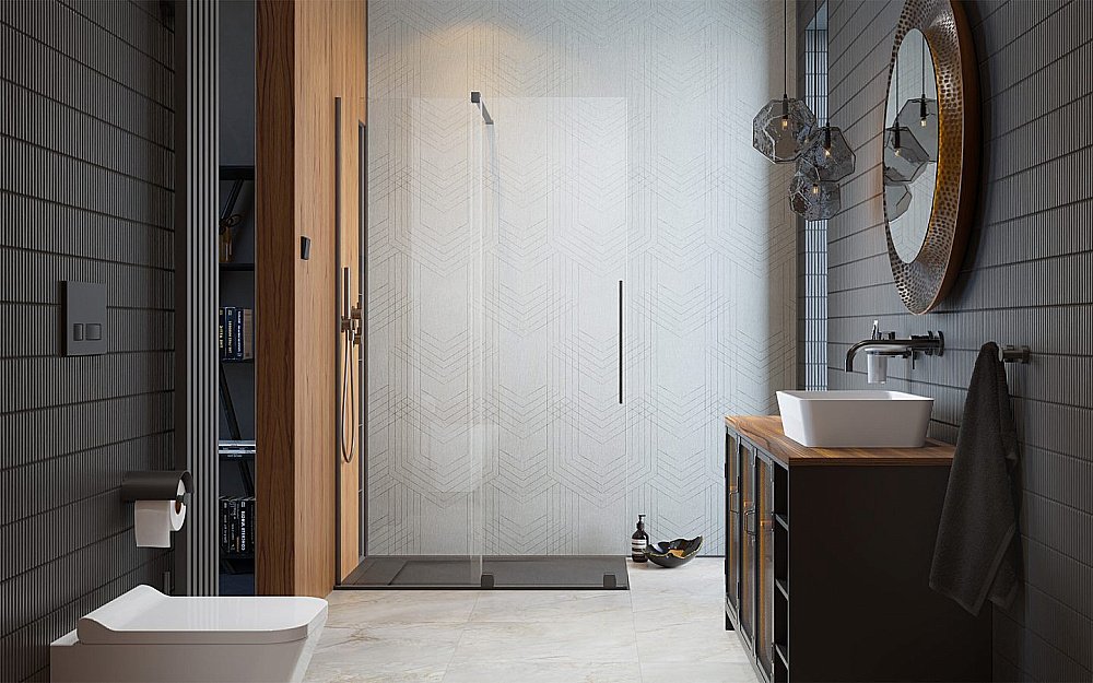 Душевое ограждение Radaway Furo Brushed GunMetal Walk-in 160 10106838-92-01 стекло прозрачное/профиль брашированная оружейная сталь купить в интернет-магазине Sanbest