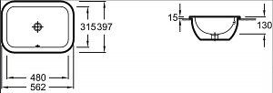 Раковина Jacob Delafon VOX 57 EYB102-00 белая купить в интернет-магазине Sanbest