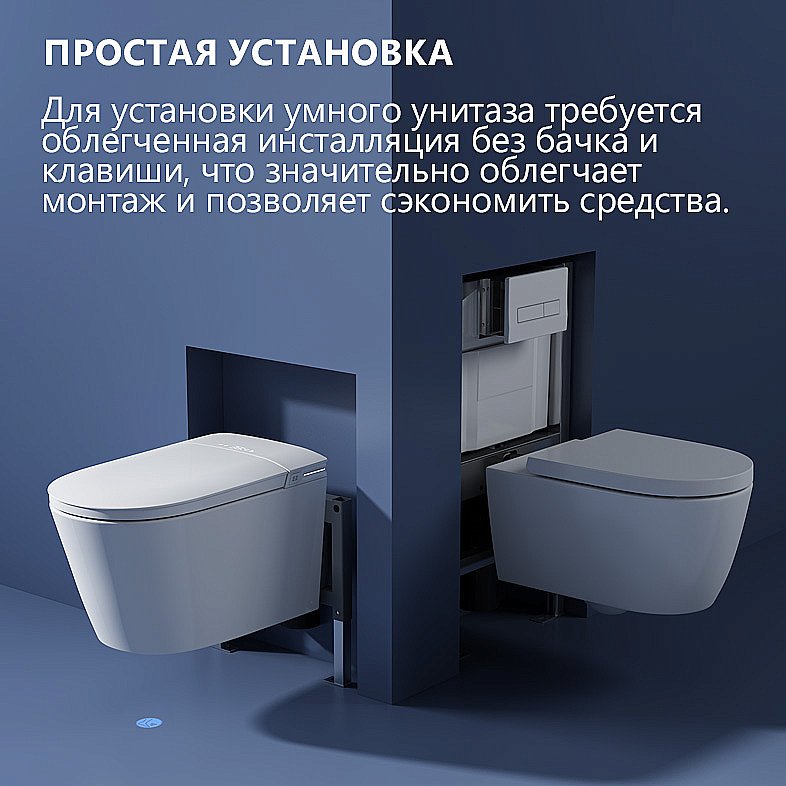 Электронный унитаз-биде ABBER Bequem AC1121S белый, с крышкой микролифт купить в интернет-магазине Sanbest