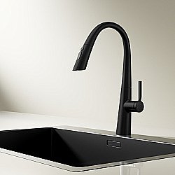 Смеситель для кухни Vincea VKF-176MB черный матовый купить в интернет-магазине сантехники Sanbest