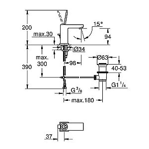 Смеситель для раковины Grohe Eurocube Joy 23654000 купить в интернет-магазине сантехники Sanbest