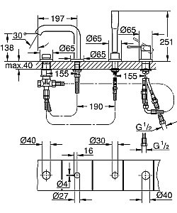 Смеситель для ванны Grohe Essence 19578001 купить в интернет-магазине сантехники Sanbest