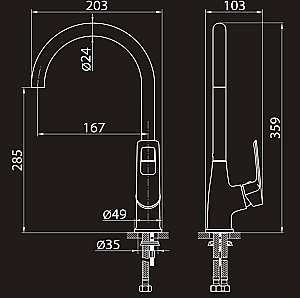Смеситель для кухни Elghansa Brunn New 5682306 хром купить в интернет-магазине сантехники Sanbest