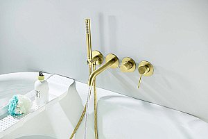 Смеситель для ванны Aquatek Европа AQ1344BG золото шлифованное купить в интернет-магазине сантехники Sanbest