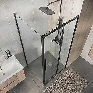 Душевой уголок Niagara Nova NG-34-9AGR-A90GR-34 90x90 стекло прозрачное/профиль графит матовый купить в интернет-магазине Sanbest