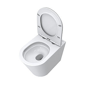 Унитаз приставной напольный BelBagno Flay-Tor BB1003CB-TOR/SC белый, безободковый, с крышкой микролифт, слив-торнадо купить в интернет-магазине Sanbest