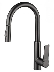 Смеситель для кухни с выдвижным изливом WONZON & WOGHAND, Темный графит (WW-A20782-BGG) купить в интернет-магазине сантехники Sanbest