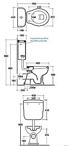 Унитаз напольный GLOBO Paestum PA002.BI с низким бачком PA114.BI белый/кнопка хром купить в интернет-магазине Sanbest