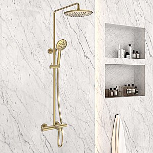 Душевая система Vincea Desire VSFS-1D1TBG брашированное золото купить в интернет-магазине сантехники Sanbest